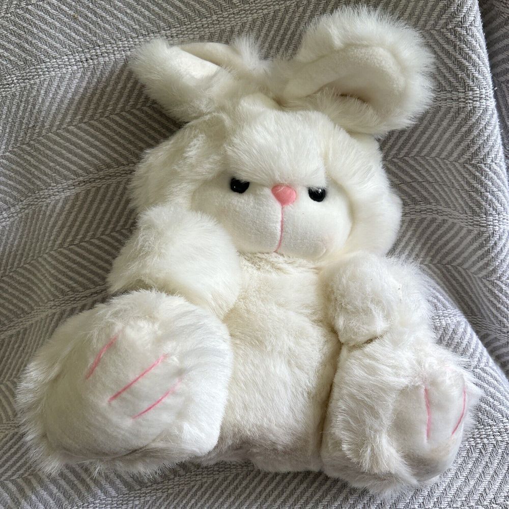 From The World of Smile Bunny Rabbit Plush White 1988 Made In Korea P4